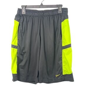 Nike Mens Black Neon Green Sporty Athletic Basketball Shorts Medium Loungewear